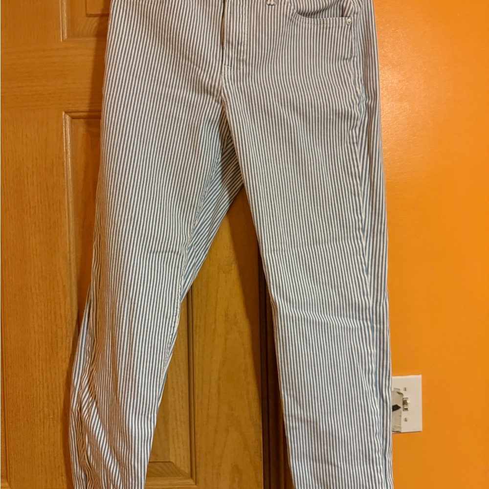 Seven7 Men's Blue and White Striped Jeans